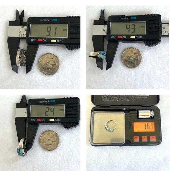 Premier Designs Sterling Silver 925 Simulated Turquoise Sodalite Band Ring 6.5 - Picture 10 of 16